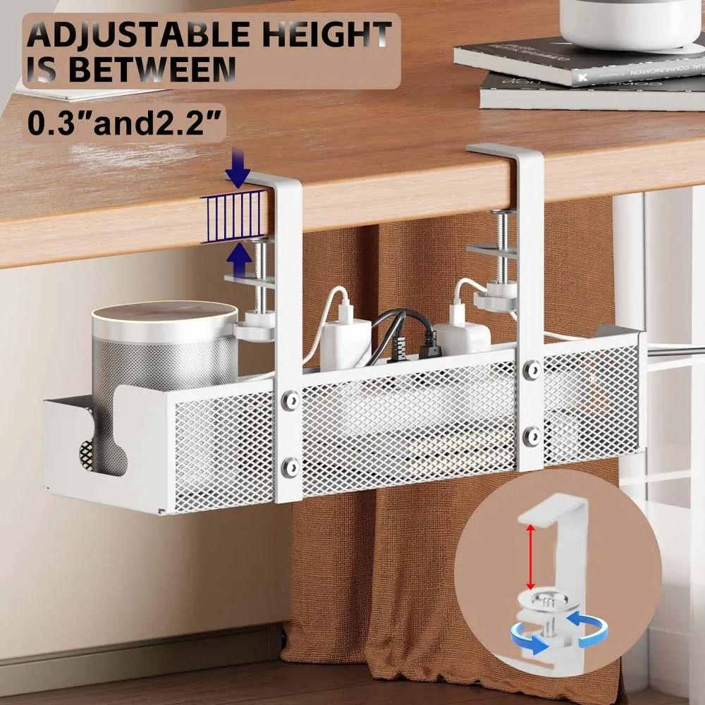 Power Strip Cable Tray Minimalist Socket Basket Tidy Cord Holder Under Desk