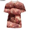 Trend Funny Men 3D Printed T-Shirt Hip Hop Food Meat Short Sleeve T Shirt Sport Pullover Tops Tees