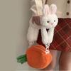 Rabbit Plush Toy Fluffy Carrot Shoulder Bag Cute Things Kawaii Cartoon Animal Plushie Doll Holiday All Match Bag Birthday Gift