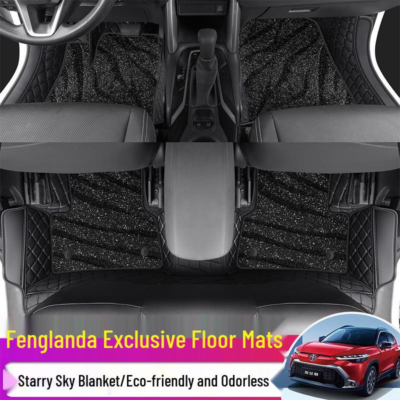 Кожаные коврики в салон с полным бортиком для Toyota RAV4 2021-2025