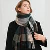 Nordic Style Imitation Cashmere Large Plaid Warm Shawl Scarf Unisex Fashion Versatile Fringed Scarf