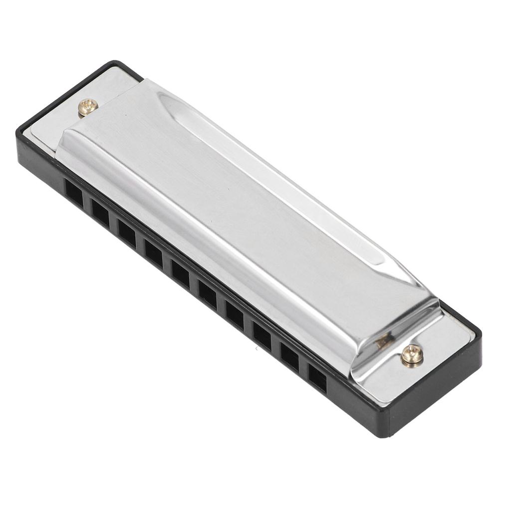 Диатоническая губная гармошка из алюминиевого сплава с 10 отверстиями, клавиша C, портативная губная гармошка, музыкальный инструмент, серебряный подарок