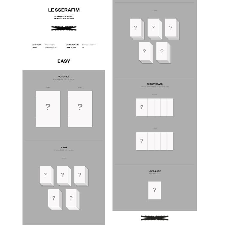 Select POB Weverse Albums Ver LE SSERAFIM 3rd Mini Album EASY
