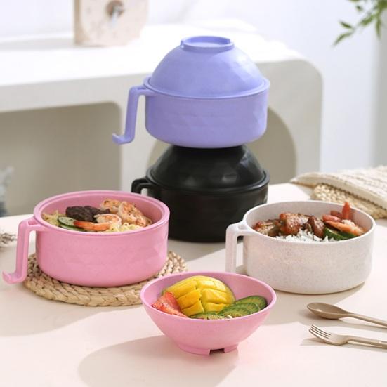 Набор мисок для приготовления лапши рамэн с ручками, ложка, быстрая варка рамэн для студенческого общежития