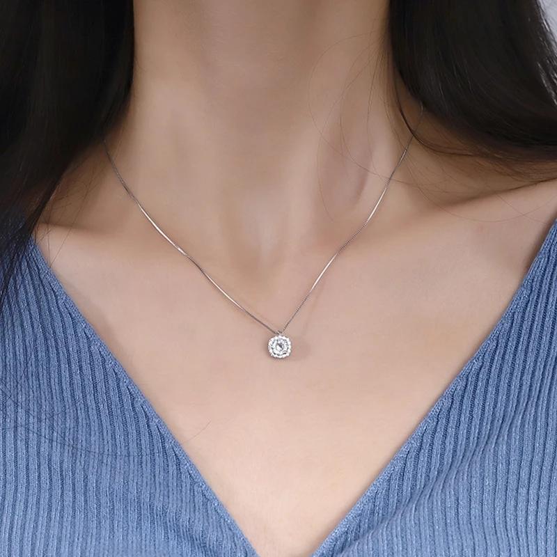 Маленький квадратный циркониевый кулон, модное простое женское роскошное элегантное блестящее ожерелье с цепочкой на ключицы, ювелирные изделия, подарки для вечеринок, аксессуары