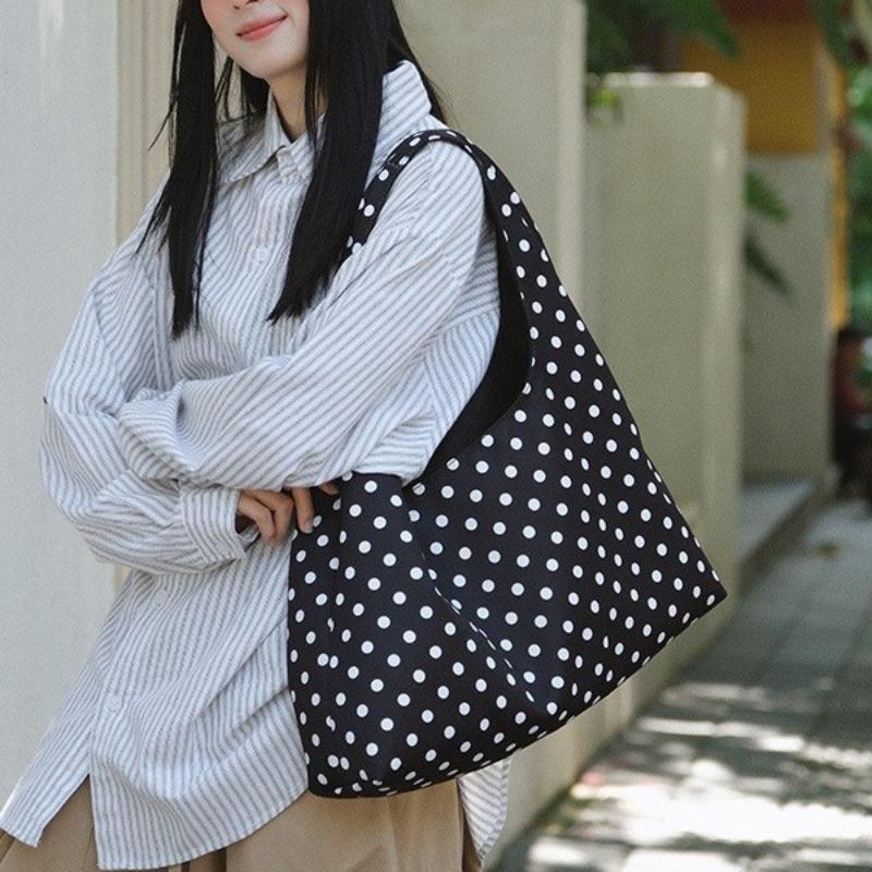 Женская новая холщовая сумка через плечо в горошек, сумка-мессенджер, простая, модная, универсальная, для ежедневных поездок