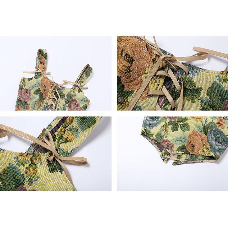 Retro Sexy Strapping Slim Women's Tank Top Small Chic Hot Girls Wear Corset Tank Top with A Design Sense of Ultra-short Hollow Suspender