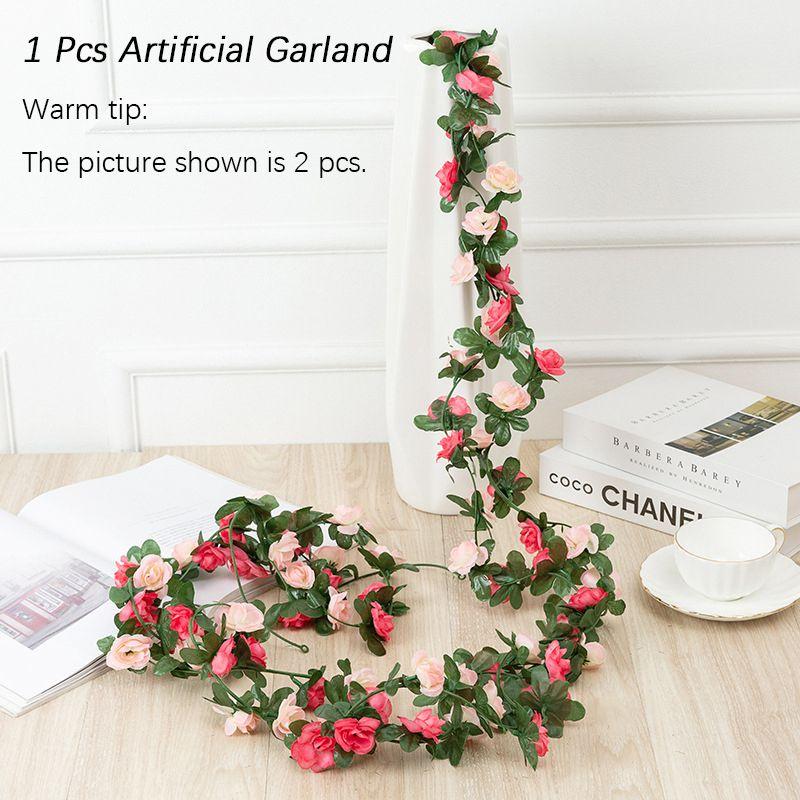 Яркие 2,5 м Искусственные цветы Весенний маленький пион Листья плюща Лоза Идеально подходит для свадебных украшений