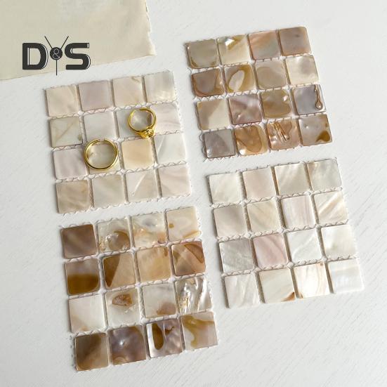 Natural Shell Square Coaster Mosaic Heat Insulation Home Decoration Placemats Photography Props Mats for Family Dining Table Coffee Shop