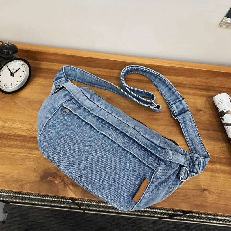 Большая вместительная сумка на грудь для женщин Женские сумки через плечо Джинсовая сумка через плечо Сумки на пояс