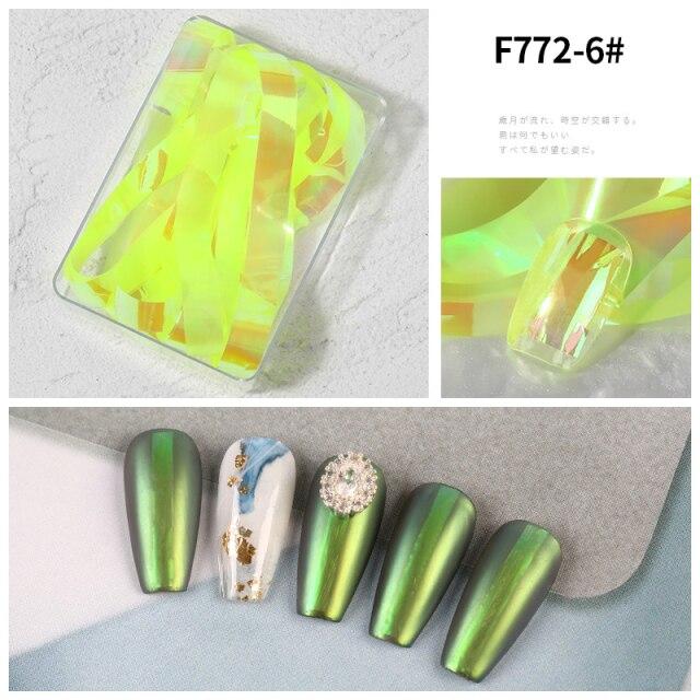 1 Box Aurora Nails Foil Film Sticker Cellophane Paper Korean Nail Glass Foils Trend Design Ice Cube Manicure Nail DIY Decoration