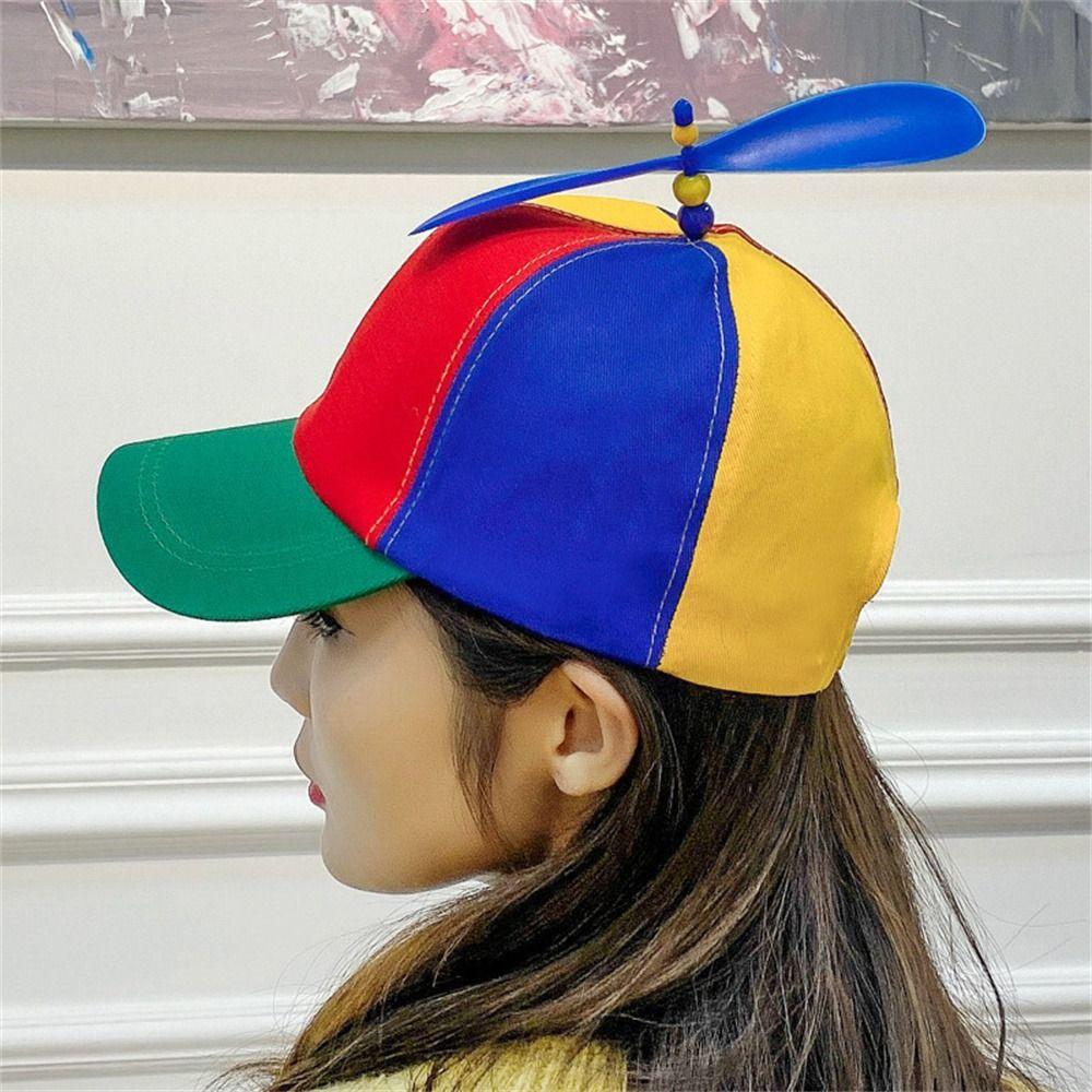 Adjustable Bamboo Dragonfly Cap Snapback Baseball Cap Funny Helicopter Propeller Hat  Boys Girls