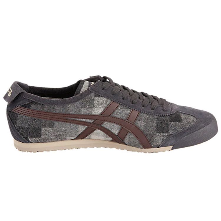 ONITSUKA TIGER Mexico 66 Удобные Амортизирующие Нескользящие Прочные Низкие Повседневные Кроссовки Унисекс Черный Серый 1183A522-020