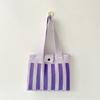 Маленькая дизайнерская черно-белая вертикальная полосатая сумка, вязаная сумка через плечо, студенческая сумка-тоут