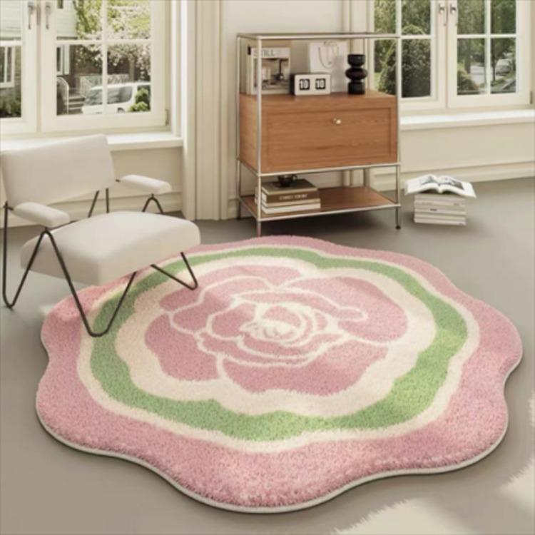 Circular Living Room Flower Shaped Carpet Bedroom Bedside Sofa Coffee Table Computer Chair Anti Slip and Wear-resistant