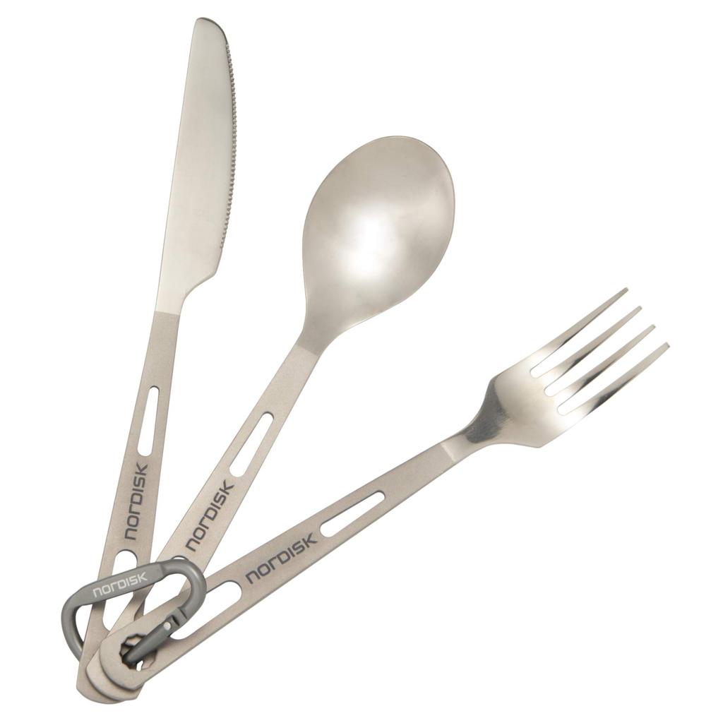NORDISK Outdoor Cutlery Set Made of Titanium 16cm Japanese 119021 Fork/Spoon/Knife (Titan Cutlery) [Genuine Product]