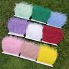 1Meter/Lot 10-15Cm Ostrich Feather Fringe Trim For Crafts Plumas Ribbon For Needlework And Handicrafts Feather Dress Accessories