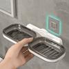 Полочка для ванной комнаты, безопасная для арендаторов, Держатель для мыльницы, 1 или 2 яруса, Настенное крепление, Сильная клейкая основа, Водонепроницаемые поверхности, Легкая очистка