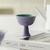 Hibiscus Purple Imitation Song High-foot Teacup Kung Fu Tea Set Household Ceramic Purple Turquoise Green Tea Cup Master Cup
