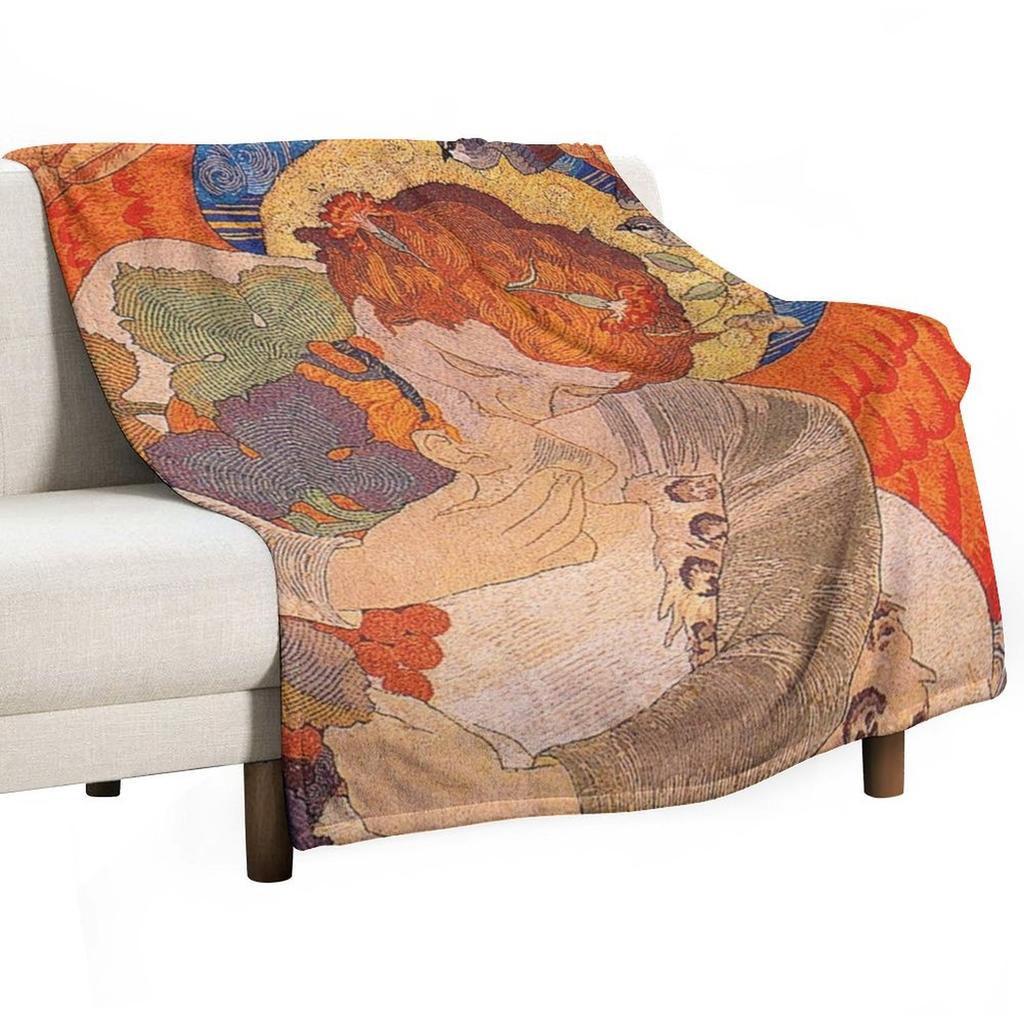 HD. Victory, by Phoebe Anna Traquair Throw Blanket valentine gift ideas Bed Decorative Throw Flannels Blankets