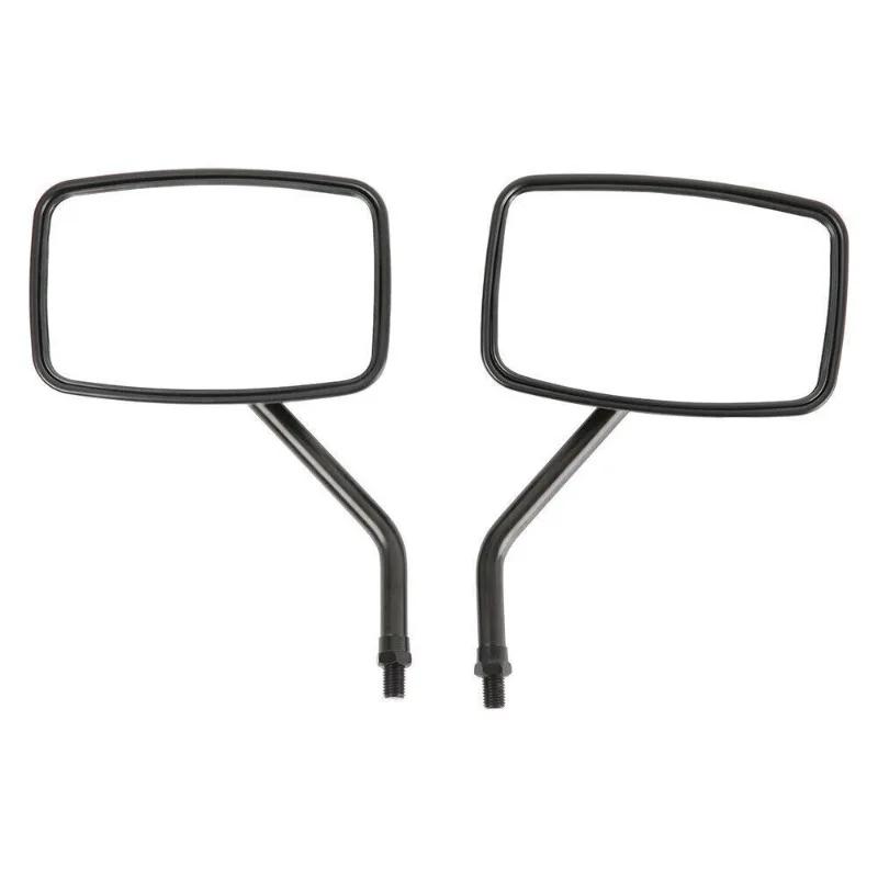 1 paire de rétroviseurs universels noirs de 10 mm pour moto, rétroviseurs latéraux rectangulaires noirs pour moto, scooter, VTT