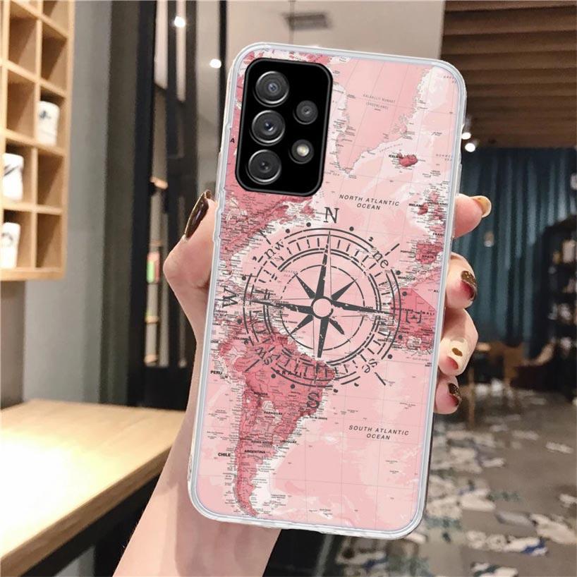 World Map Travel Plans Soft Phone Case For Samsung Galaxy A16 A26 A36 A56 A15 A14 A13 A55 A54 A53 A35 A34 A33 A25 A24 A23 A05S A