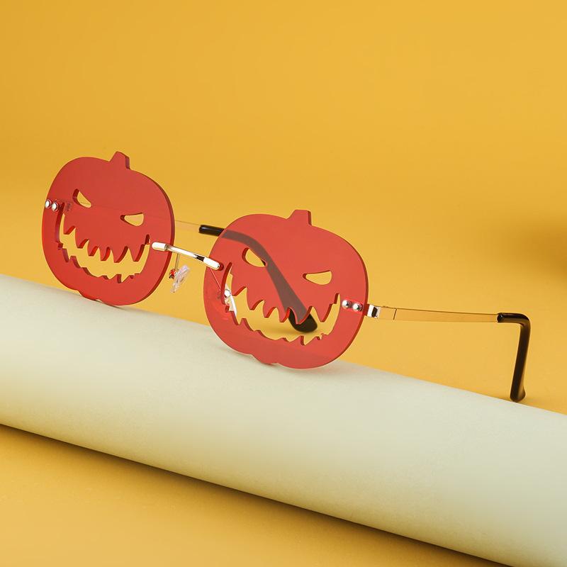 Персонализированные солнцезащитные очки 'Тыква' Женские модные безободковые солнцезащитные очки Забавные очки Солнцезащитные очки