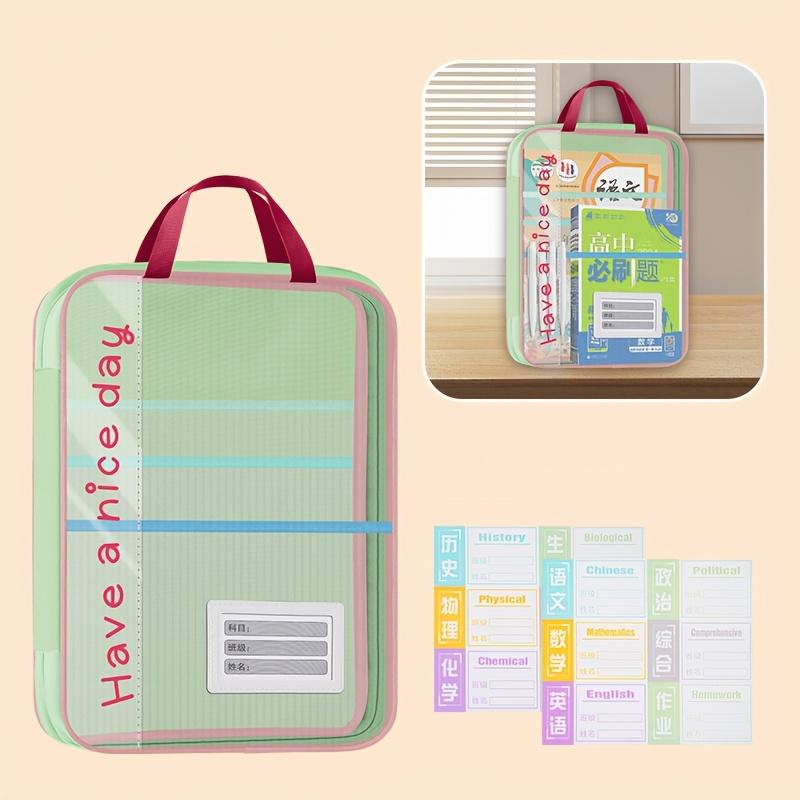 1PC Homework & College Papers Storage Pouch for Books Documents DIY Arts and Crafts Scrapbook Paper Transparent Zipper Document File Pouch