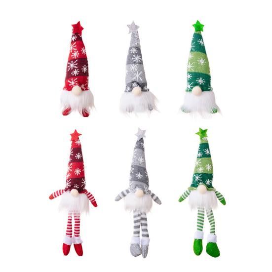 Рождественский кулон-гном с теплыми белыми светодиодными огнями, длинной бородой, рождественский гном, украшение для дома, настольное