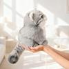 Grey Squatting Manul Doll Plush Toy Stuffed Wild Animal Stripe Spotted Fluffy Plushie Appeasing Companion Gift