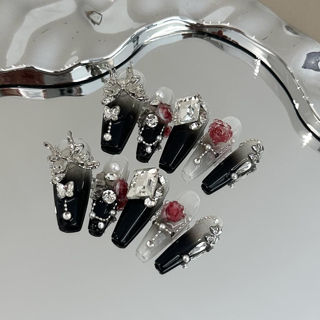 Quick Nails Красная роза Наклейка для ногтей Алмазный ноготь, съемный накладной ноготь, светотерапия для ногтей, накладной ноготь, наклейка для ногтей, накладной ноготь, наклейка для ногтей, наклейка для ногтей