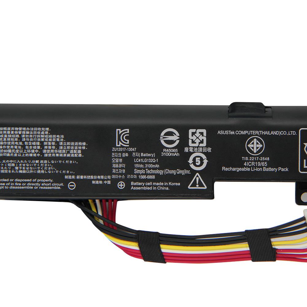 Replacement Battery A41-X550E For ASUS A450J A450JF X450J X450JF K550E K751L F751M X450E X550za X751m X750j F751mj 3100mAh
