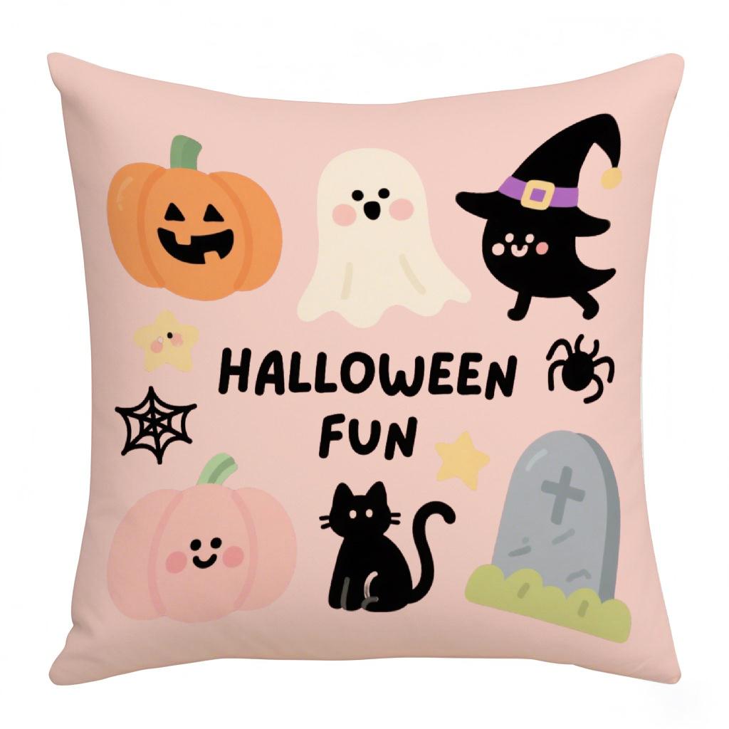 Festive Decoration Living Room Sofa Bedside Cushion Cover Trick-treat Decoration Printed Pillow Cushion Cover