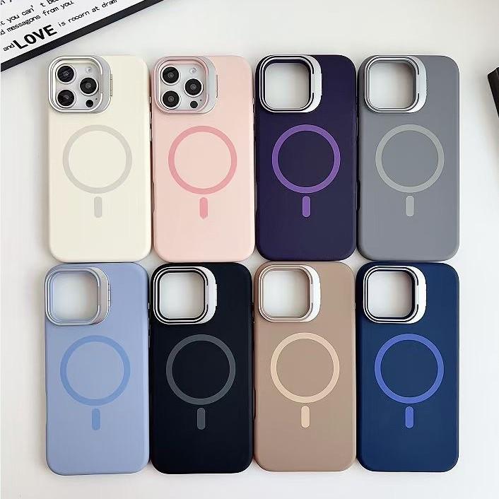 Applicable to iPhone17promax mobile phone case, lens holder, silicone case, Apple 16 magnetic anti-drop 14 protective case.