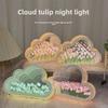 Handmade Cloud Tulip Night Light: DIY Mirror Flower Sea Atmosphere Lamp – Creative Desktop Ornament & Gift