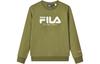 Men's Sweatshirt FILA Thickened And Fleece Lined Logo Casual Pullover Sweatshirt Unisex Refrigerator Green