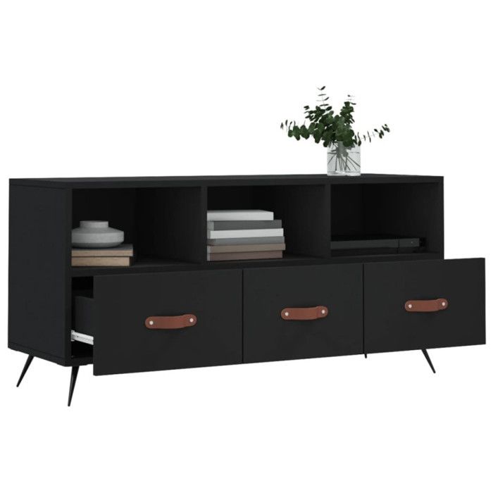 VidaXL TV Stand Black 102x36x50 Cm Engineered Wood 829005