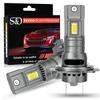 2Pcs H7 Socket Base LED Car Headlight 70W High Power Turbo Bulbs 6500K 40000LM CSP Chip Mini Led Light Plug & Play Wiress Headlamp with Fan