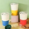 380ML Coffee Cup Food Grade Material High Temperature Resistant Thick Leakproof Anti-crack Travel Mug With Lid Reusable