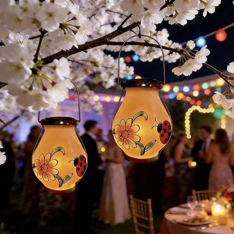 Solar Flame Lamp, Hummingbird Dragonfly Butterfly Acrylic Light, Outdoor Courtyard Garden Atmosphere Decoration Lamp for Backyard Holiday Party