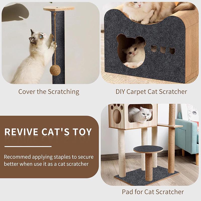Self-Adhesive Trimmable Carpet Pads for Cat Trees, Walls, Furniture, Steps, and Scratching Posts