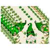 4/6pcs Gnomes Green Shamrocks Clovers Horseshoes St. Patrick's Day Placemats for Party Home Kitchen Dining Table Decorations 12x18 Inch