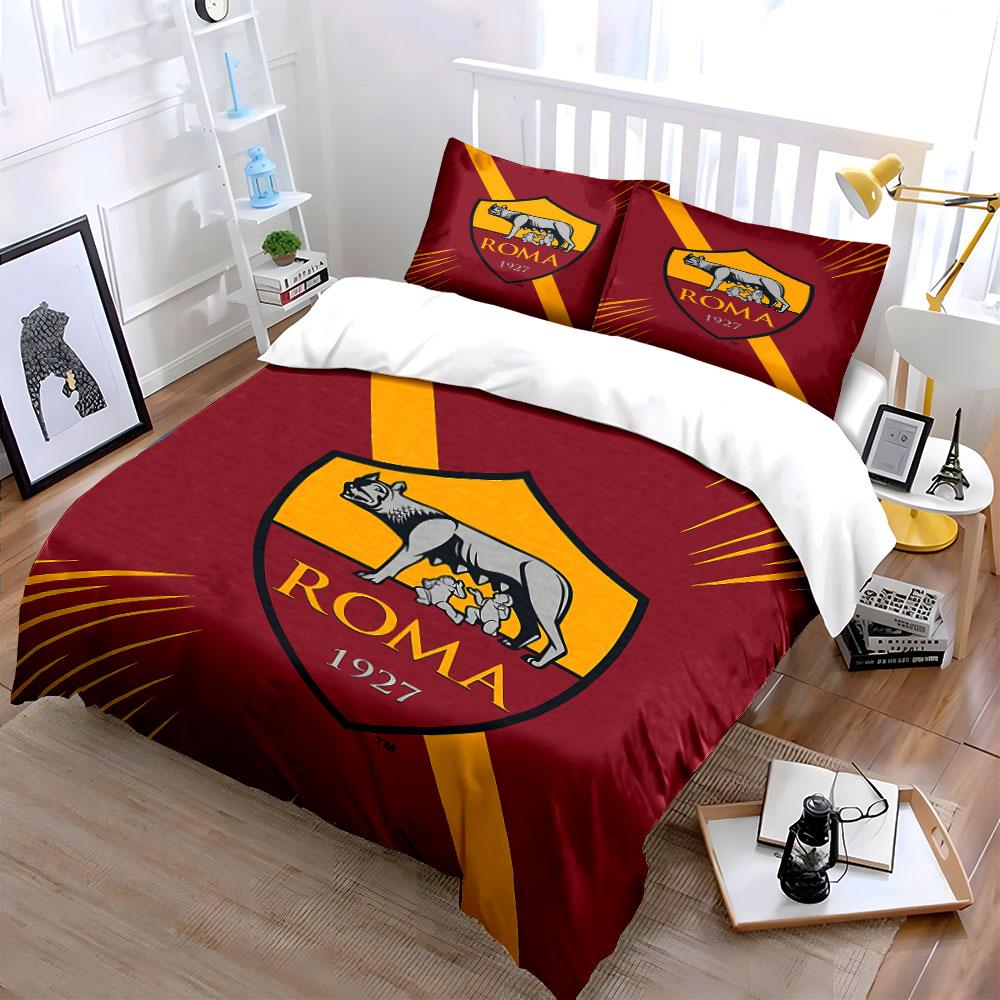 Red Roma Logo Bedding Set Bedding Duvet Cover Set Duvet Cover Pillowcases (1 * Duvet Cover 2 * Pillowcases, without duvet insert)