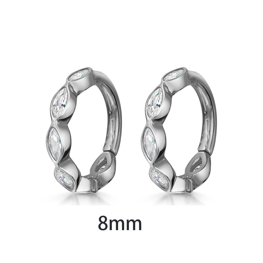 2 шт., минимальные серьги из нержавеющей стали с цирконом, женские и мужские спиральные серьги для козелка, хряща, раковины Daith, ювелирные изделия для пирсинга ушей