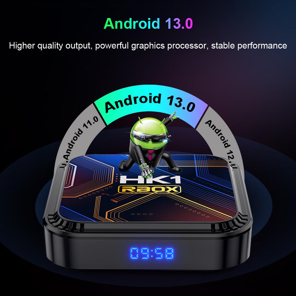 2023 Смарт ТВ Приставка HK1 RBOX K8S Rockchip3528 8K 4K Android 13 Голосовое управление Google Медиаплеер BT 5G Wifi6 4GB 64GB Приставка