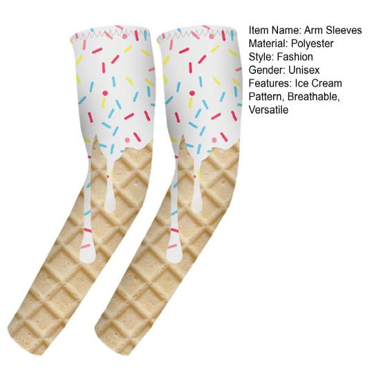 1 пара компрессионных нарукавников Ice Cream для взрослых, дышащие бейсбольные нарукавники, молодежные спортивные нарукавники с защитой от солнца