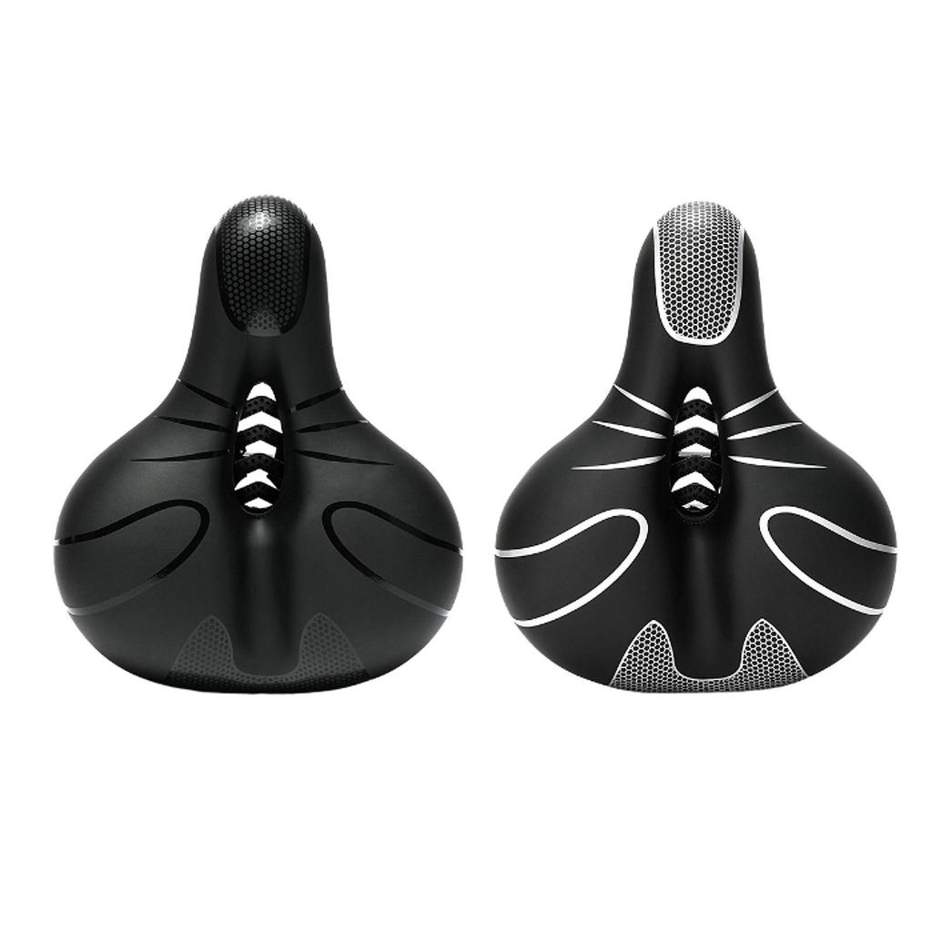 Bike Seat for Men Women Waterproof Accessories Wide with Reflective Strip Comfort Soft Indoor Outdoor Center Cutaway Bike Saddle