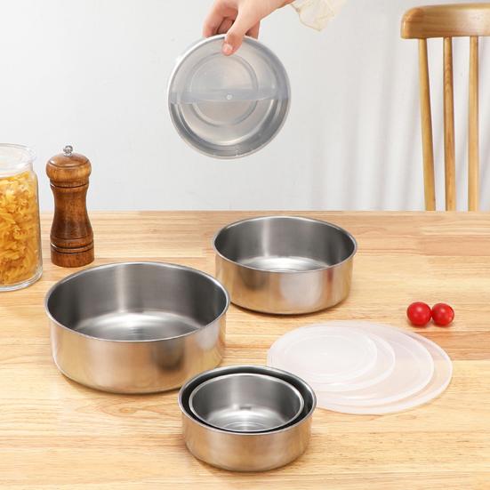 5 шт., ящик для хранения продуктов, контейнеры для пищевых продуктов из нержавеющей стали с герметичными крышками, многоразовая чаша для овощей и фруктов для дома