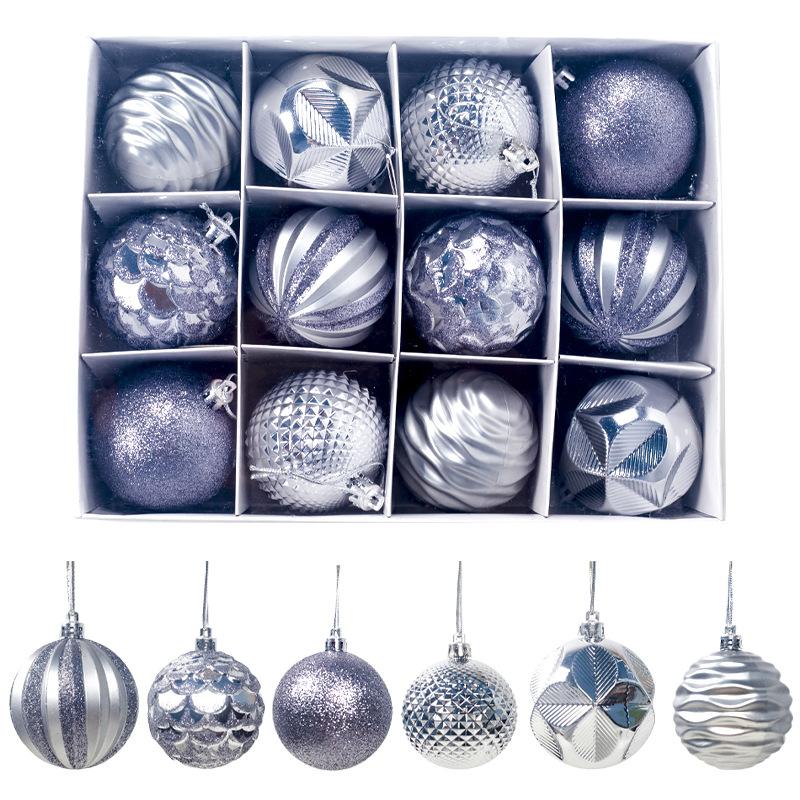 12pcs / Set 6Colors 6cm Christmas Ball Tree Decorated Diameter Christmas Ball Decorated Gift Pendant