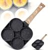 4 Hole Frying Pot Pan Non-stick Egg Pancake Steak Hamburg Omelet Pan Breakfast, Multi-section Design, Four-section Egg Frying Pan